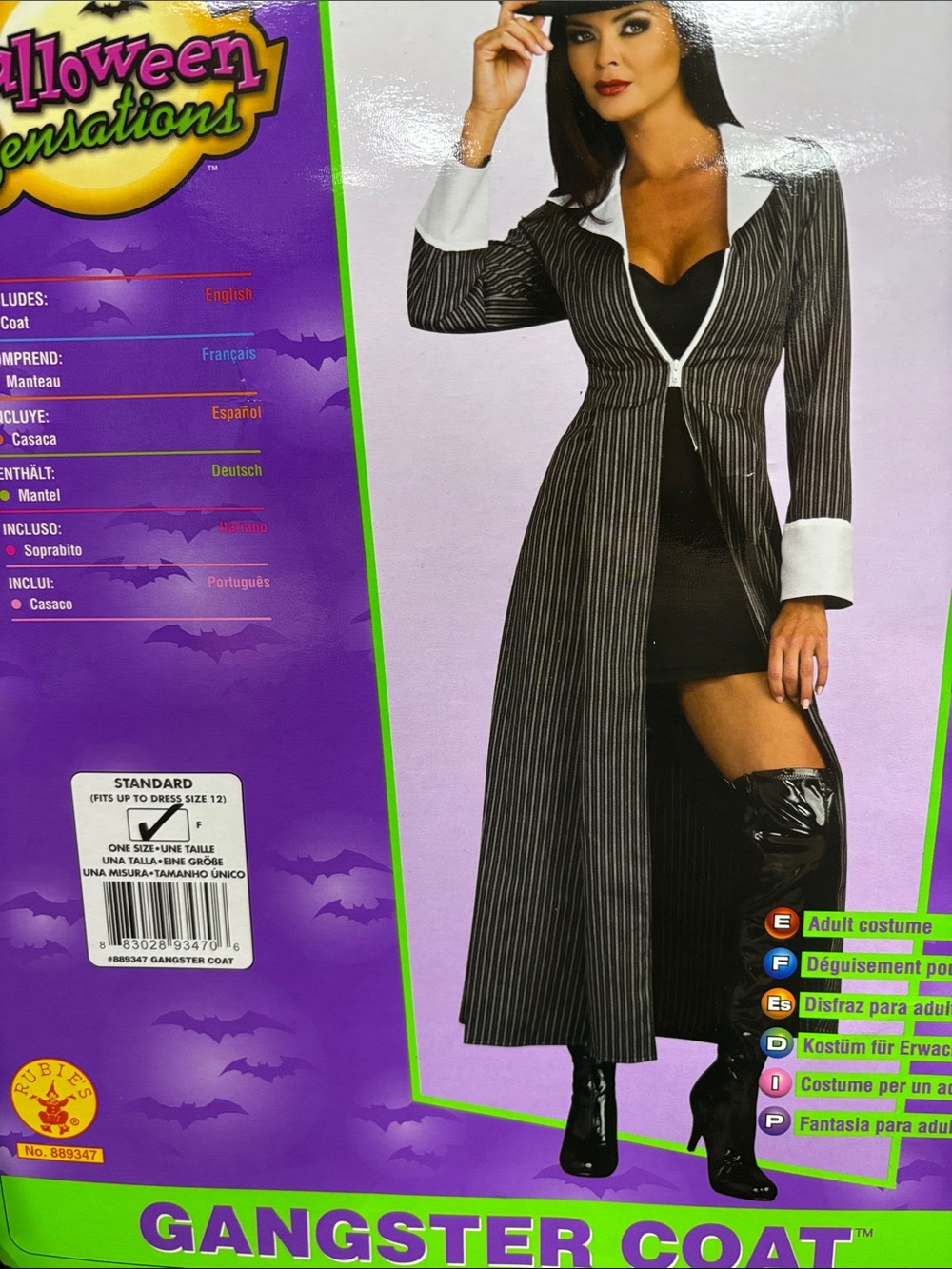 Rubie's Pinstripe Gangster Coat in Black and White